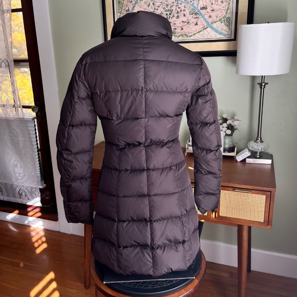 Add Dark Gray Quilted Down Puffer Jacket Coat Snap Closure - Picture 2 of 11